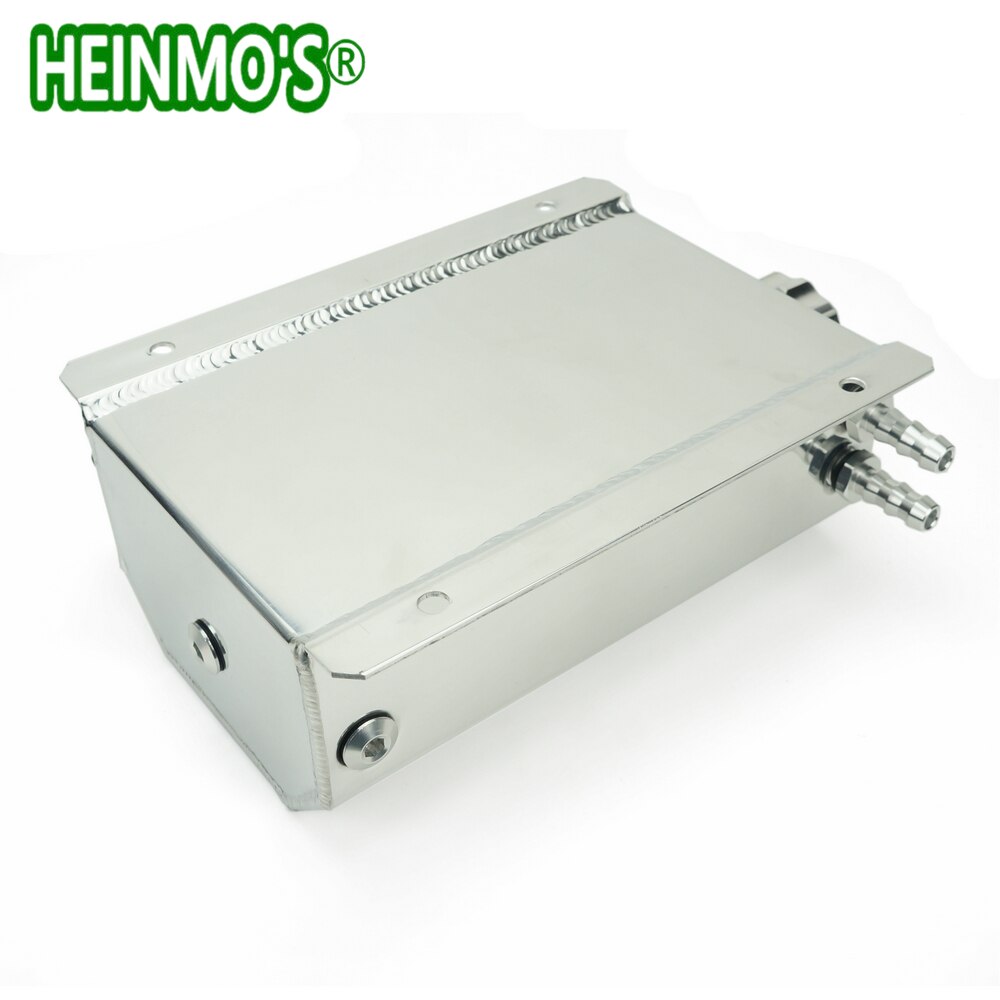 2 Litre Universal Car Engine Oil Catch Tank Can Aluminum Anodized Silver Auto Reservoir Tank 2000ml