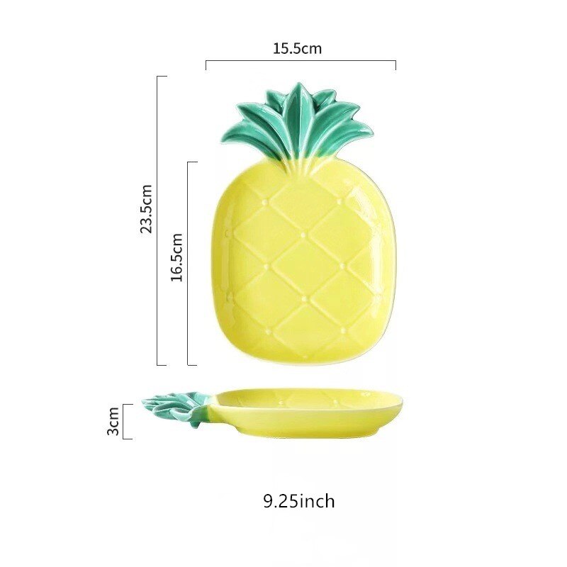 Jo Leven Servies Creatieve Kruiden Saus Azijn Schotel Fruit Snack Tray Leuke Keramische Ananas Plaat Kom: 9inchPlate