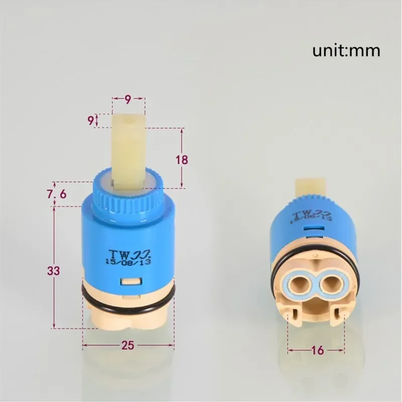 Cartouche en céramique pour robinet, 25mm/35mm/40mm, cartouche pour centre commercial, cuisine, bain, bassin, accessoires de douche: Gris foncé