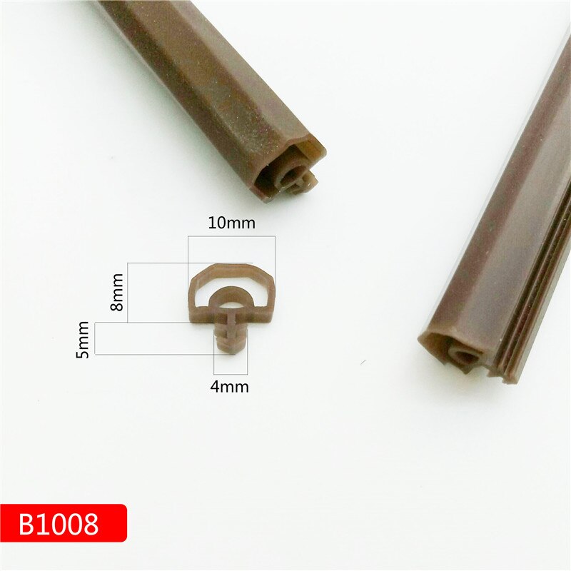 Bande de porte scellée en caoutchouc de silicium | Caoutchouc de silicium, insonorisée, bande de porte, porte/fenêtre, type fente scellée, carré, premium: Brown 10x8mm