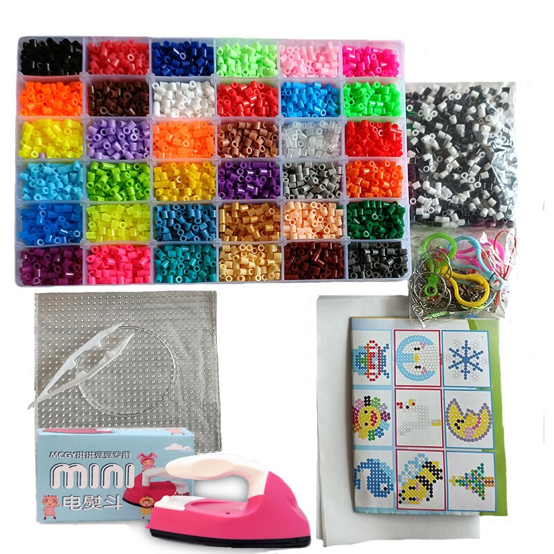 Kit de perles Perler 5mm/2.6mm, ensemble complet de perles Hama avec panneau perforé et fer, Puzzle 3D, jouet de bricolage pour enfants, jouet artisanal fait à la main,