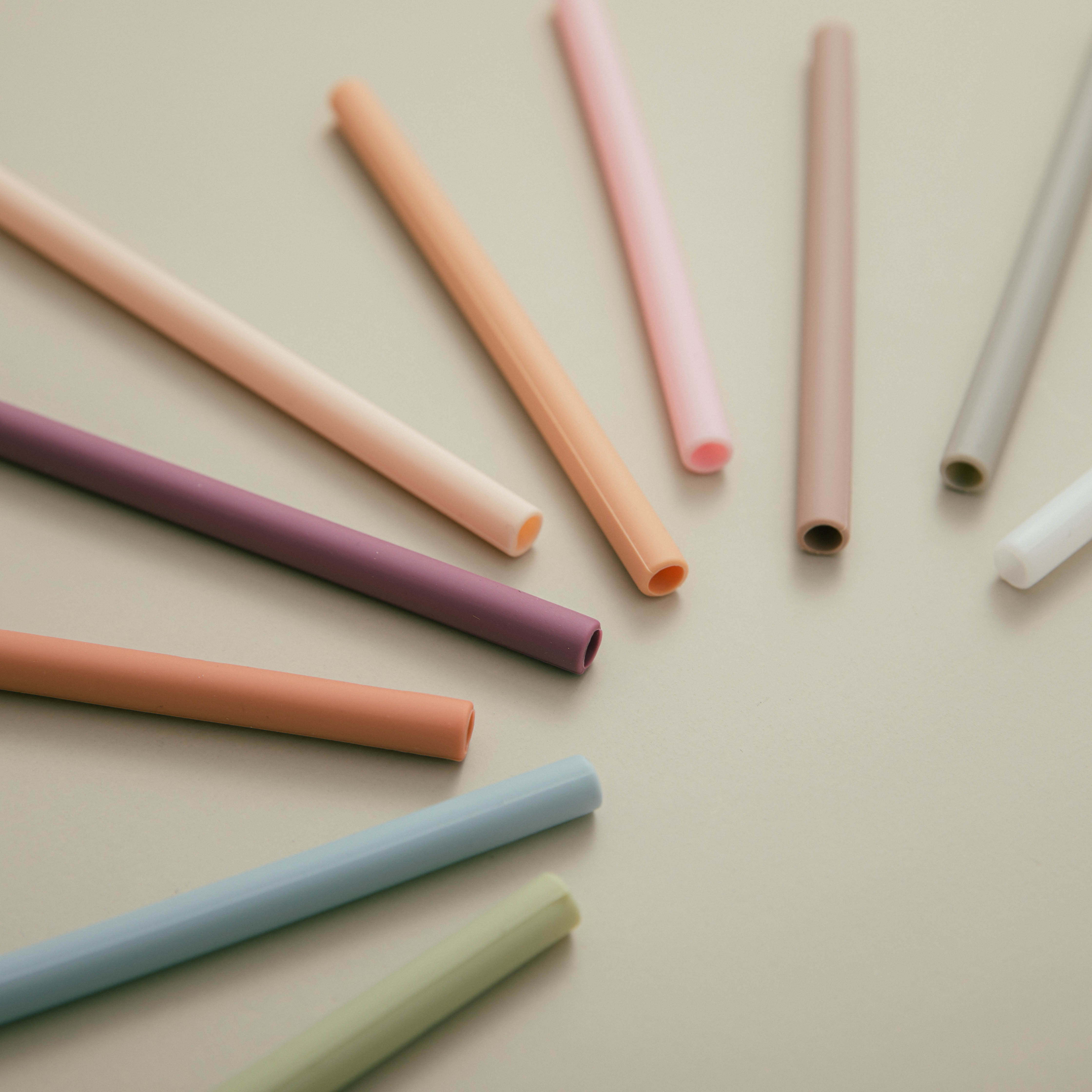10 Colors Silicone Reusable Straws Solid Color Flexible Folding Straight Straws Children Practice Drinking Tool Foood Grade