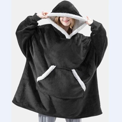 Winter Dicke Comfy Fleece TV Decke Mit Ärmeln Mit Kapuze Gewichteten Erwachsene Fleece Decke Hoodie Tasche Weiche Warme Für Betten Hoodie: 55