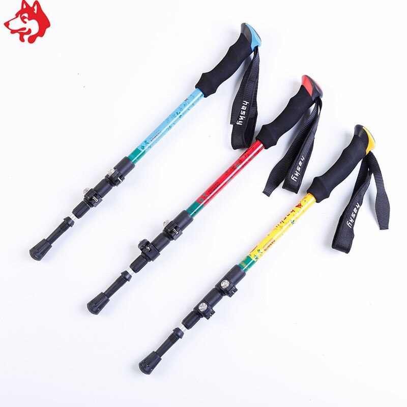 Yiwu, , bastones para caminar, palo de aluminio para escalada de montaña, bastones para senderismo de montaña alpenstock azul/rojo/amarillo