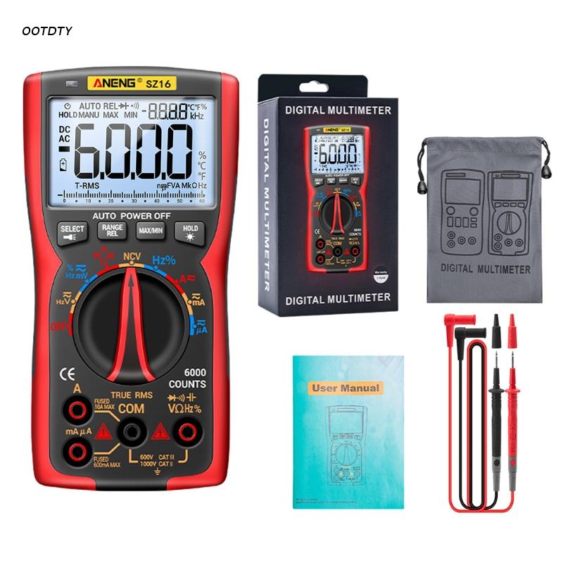 Multimeter Voltage Tester Measuring AC/DC Voltage Current Capacitance Resistance: Red