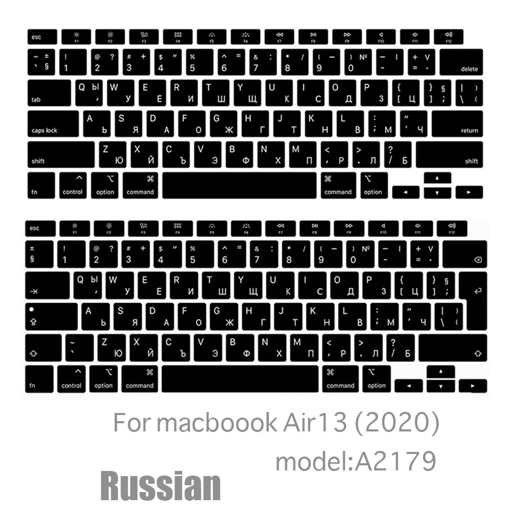 Funda para teclado de portátil Air13, para macbook Air13.3, A2179, pegatinas para teclado, película protectora para teclado de silicona, Rusia, UE y EE. UU., novedad de