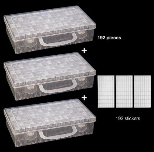 Caja de celosía 5D para manualidades, accesorios de herramientas de pintura de diamantes, Kits de contenedores de cuentas, organizador de almacenamiento, caja de partículas pequeñas, para el hogar, 64 Uds.: 3X64grid