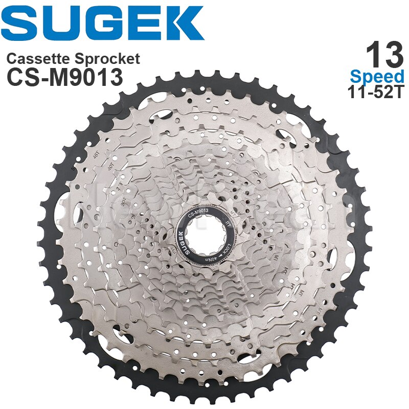 SUGEK 11/12/13 Speed Cassette Sprocket 50/52T DEORE M5100 M6100 CS-M9011 12 13 Colorful HG Steel/Al compatible K7 XT GX MTB: M9013 52T