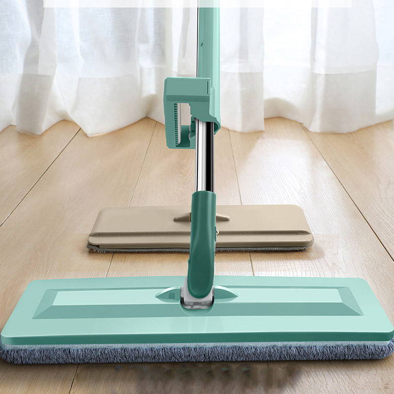 Grand balai serpillière plat à pression automatique, à double usage sec et humide, pour le nettoyage du plancher en bois