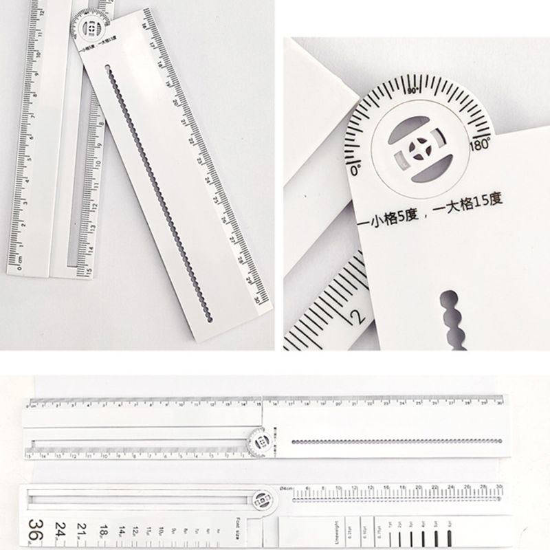 Compass Metal Multifunctional Drawing Circle Tool Ruler Painting DIY Protractor School Office Portable Woodworking