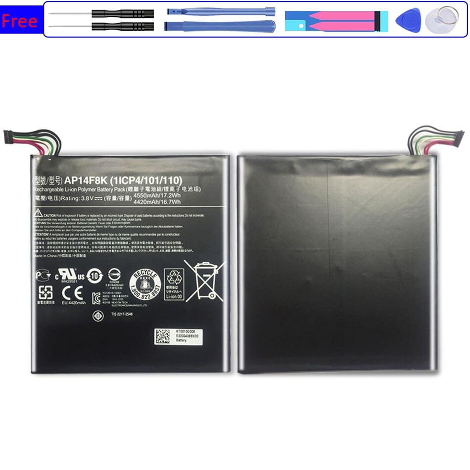 Tablette Batterie Für Acer Iconia Tab A1-850 B1-810 B1-820 B1-830 W1-810 4550mAh AP14F8K mit Spur Code