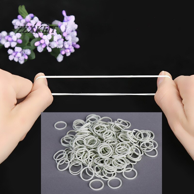 16*1.4mm White Office Rubber Ring Rubber Bands Strong Elastic Bands Stationery Holder Band Loop School Office Supplies