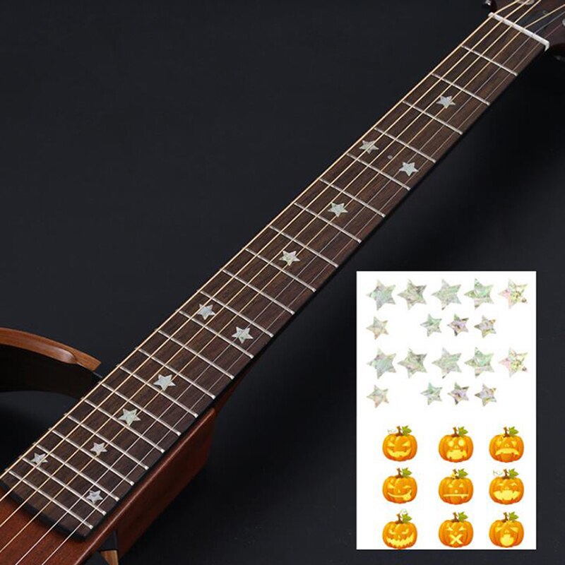 1 unidad de diapasón de guitarra pegatinas para mástil de guitarra PVC pegatinas decoración para guitarra: E