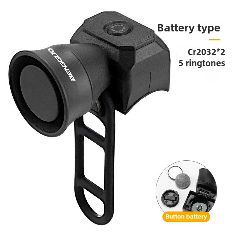 Bocina de bicicleta nueva para bicicleta de montaña, carga USB, timbre electrónico impermeable para bicicleta, equipo de equitación, accesorios para patinete para niños: Blanco