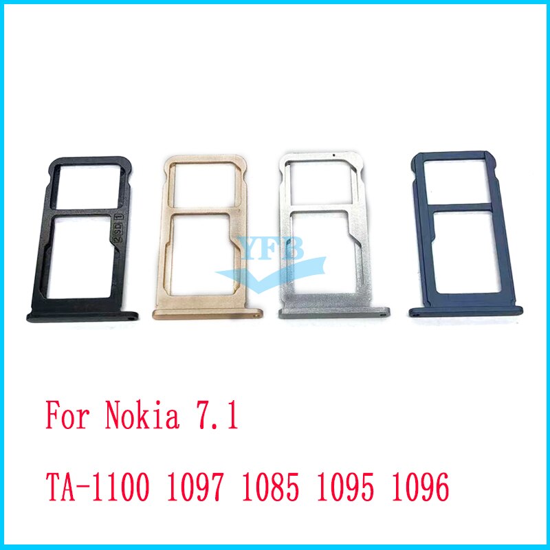Sim Card Tray Holder For Nokia 7 7.1 7.2 SD Memory Reader Socket Adapter Replacement Parts: 7.1 black