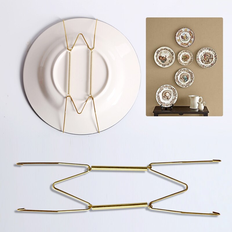 W Shape Plate Hooks Dish Holder Rack Hangers Tools Home Show Wall Display Hanging Practical Simple