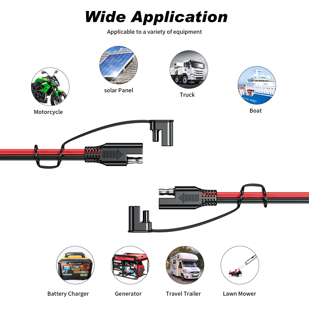 Batterie Ladekabel SAE Zu SAE 12V-36V Auto Verlängerung Kabel 16AWG Auto Batterie Solar- Kabel staubdicht Stecker Draht Anschluss Kabel