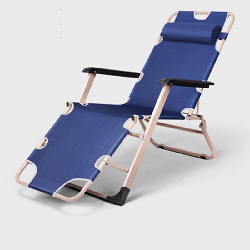 Foldeseng hjemmekontor fiskestol metal moderne strandstole siesta seng enkel siesta sofa stol kontor siesta seng 180 °: Himmelblå