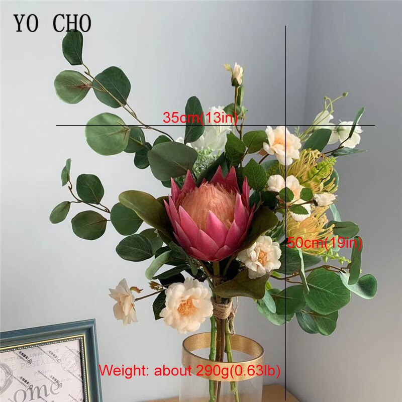 YO CHO Bruid Bruiloft Boeket Zusters Holding Bloem Boeket Kunstmatige Bloem Roos Monarch Bloem Sims Azalea Bruidsboeket: rose-red