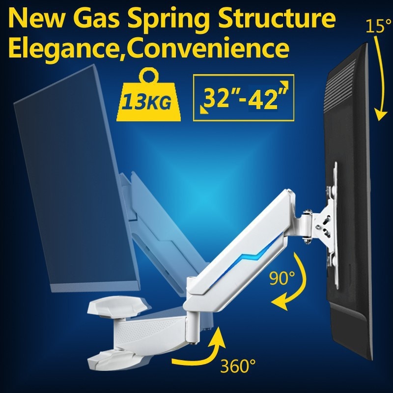 32"~42" Full Motion Gas Spring TV Wall Mount Rotating LCD LED Monitor Holder Bracket WM4021-Z1