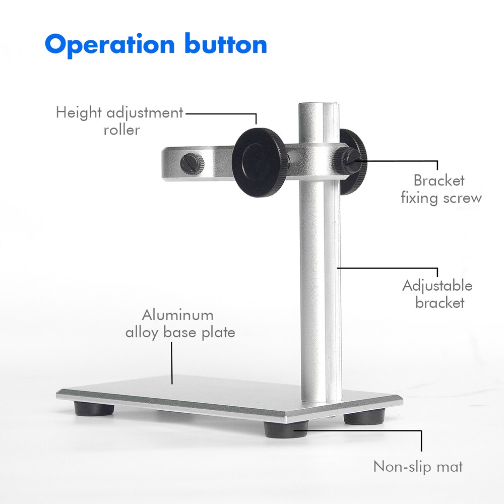 Aluminum Alloy Microscope Stand Microscope Metal Bracket with Adjustment Height 23-35mm Clamping Diameter for Most Microscopes