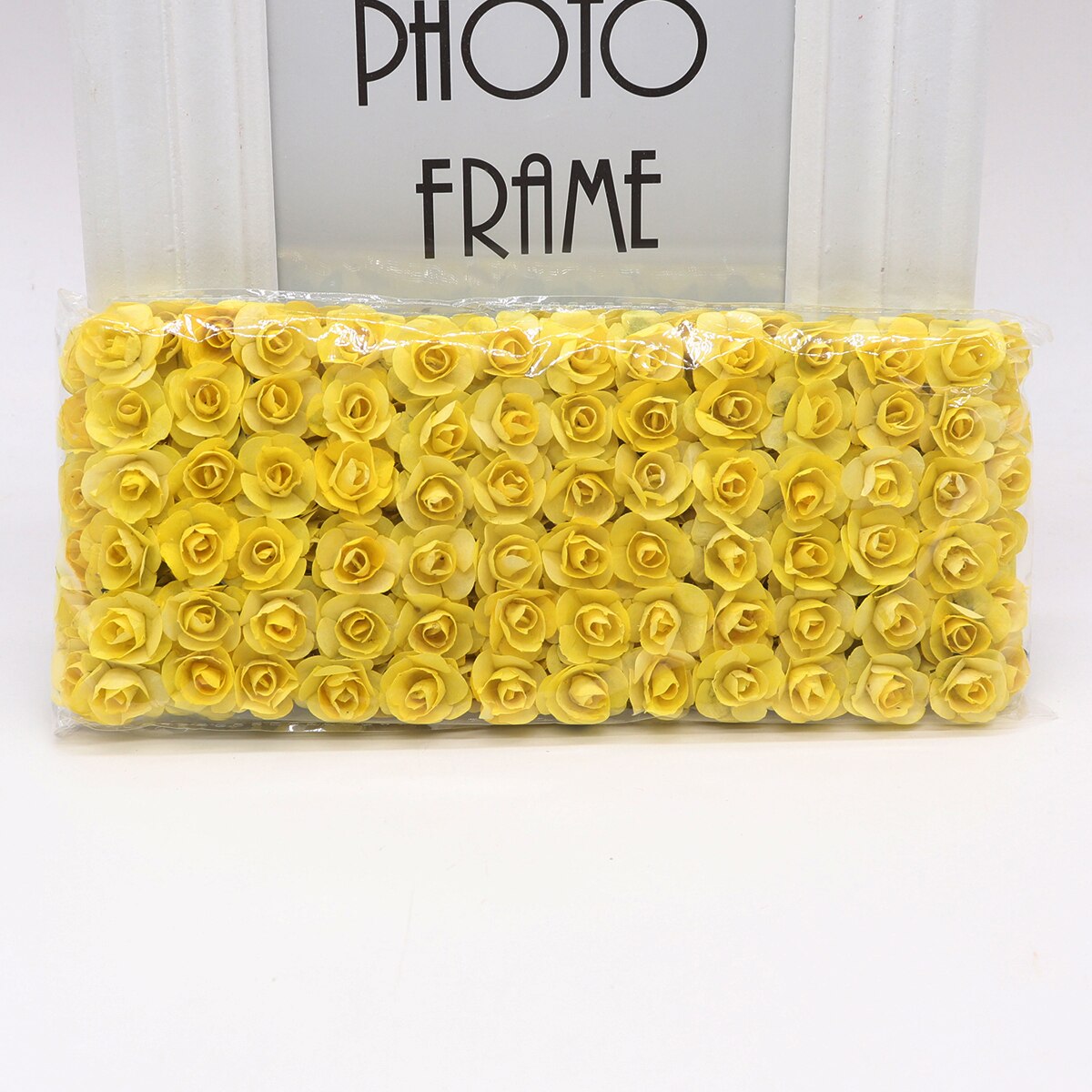 144pcs 1.5cm Mini Artificial Mini Paper Rose Bouquet DIY Wreath Scrapbook Wedding Ornament Artificial Rose Artificial Flower