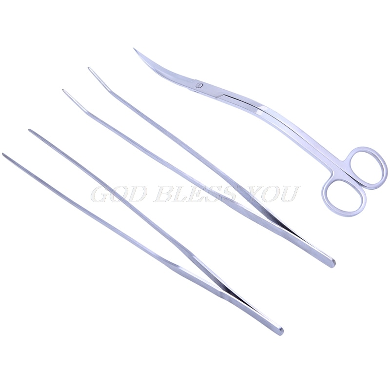 Pinzas 3 en 1 para acuario, plantas acuáticas vivas, mango largo, tijeras de corte, juego de herramientas,