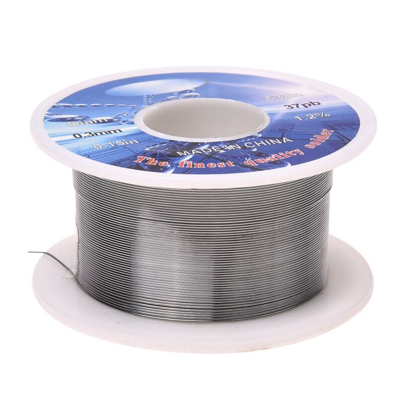 Tin Lead Solder Core Flux Soldering Welding Solder Wire Spool Reel 0.8mm 63/37 + Solid Solder 0.3mm Dia Flux Core 63% Tin 37