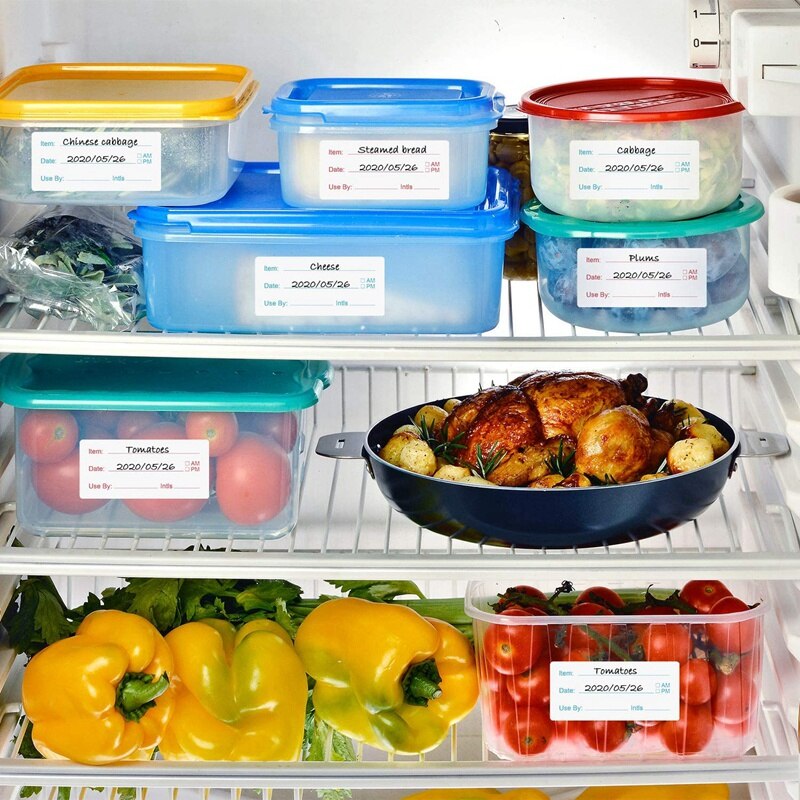Removable Food Labels Food Canning Labels Removable Food Stickers for Home or Restaurant Canning Food Container 2 Pcs