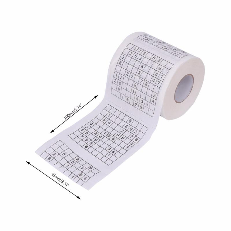 Juego de papel higiénico Sudoku, juegos creativos de 2 capas, rollo de papel, toalla de tenacidad duradera