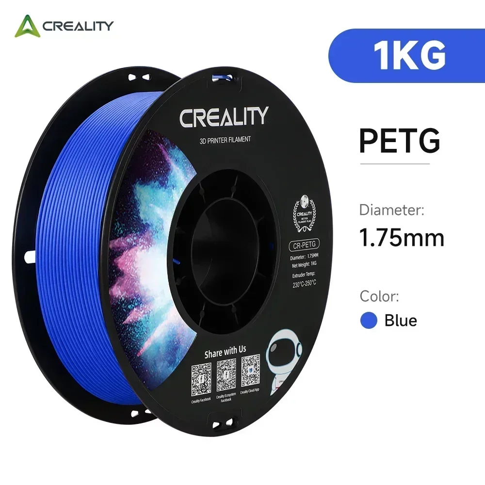 Creality cr-petg filament 1kg 1.75mm 3d printerfilament 3d printmaterialer kompatibel med alle creality fdm-printere: Rød