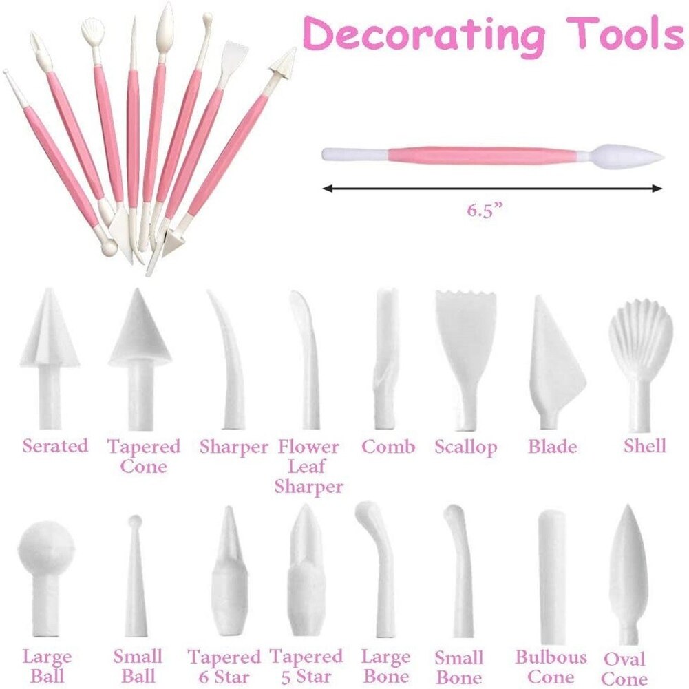 13 PCS Fondant Scraper Icing Smoother Rolling Pin Trimmer Cutter Embosser Flower Scissor For Sugarcraf Cake Decorating Tool t