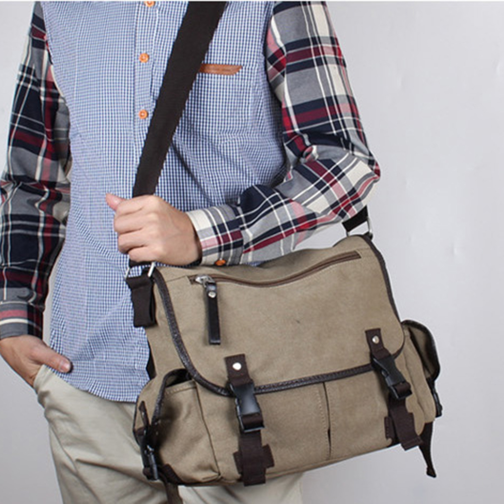 Klassieke Mannen Schoudertas Mannen Canvas Messenger Bag Outdoor Vakantiereizen Multi Pockets Satchel Handtassen Mannen tas