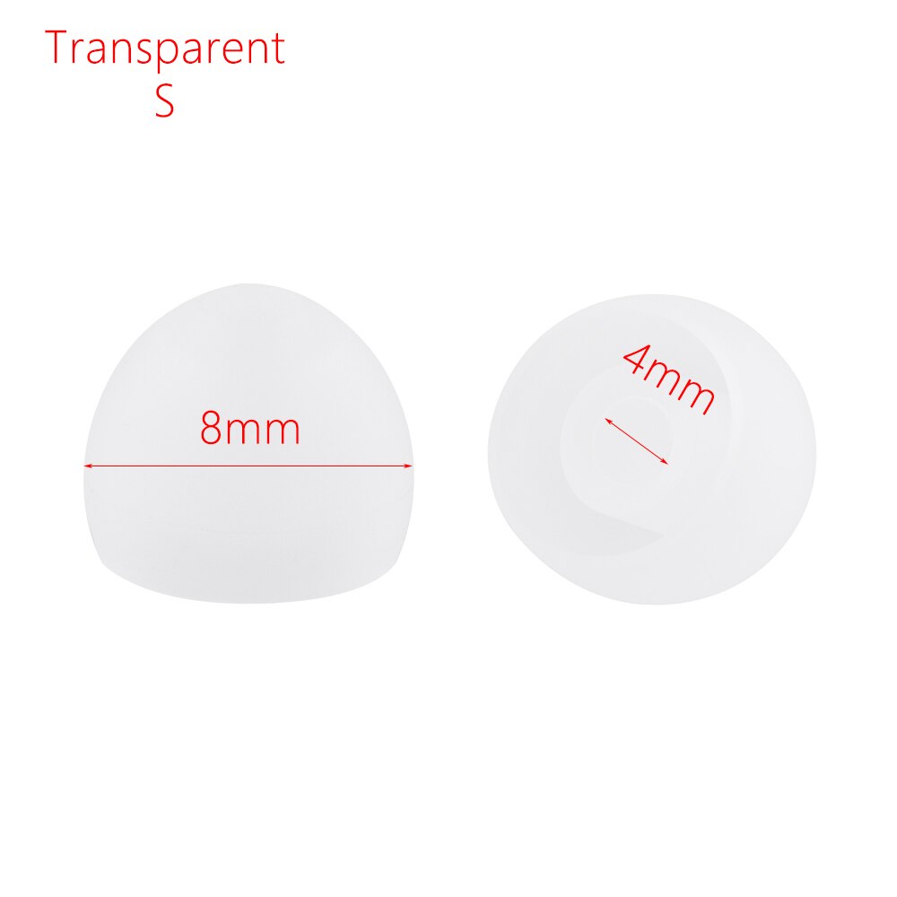 1 Pair Silicone 4MM Replacement In-Ear Earphone Earbuds Ear Tips Cover Cap soft Rubber Universal Replacement Ear Tips: transparent S