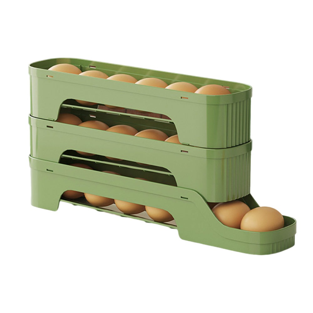 Durable Slide Organizer Automatic Egg Roller Large Capacity Space Saving Egg Roller Rack Egg Dispenser Kitchen: DARK GRAY