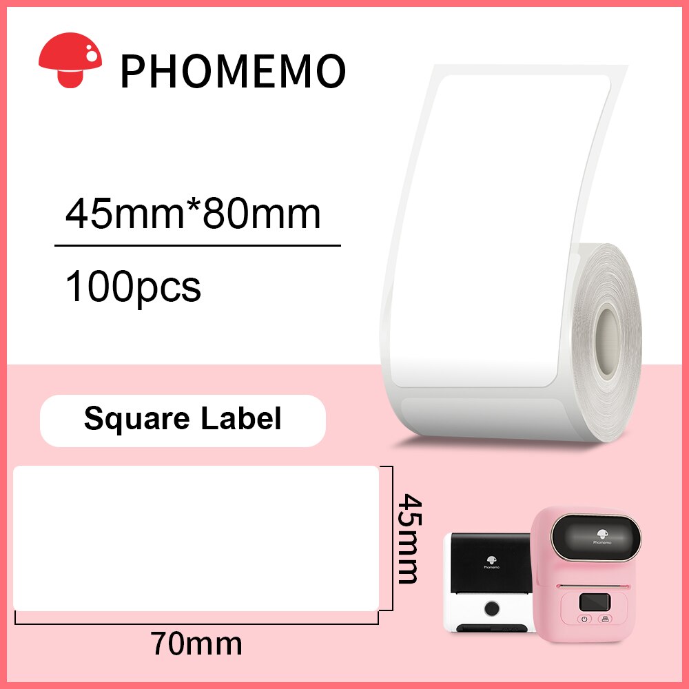 Phomemo – papier autocollant rectangulaire blanc, étiquette autocollante pour imprimante Phomemo M110/M200, Identification étanche