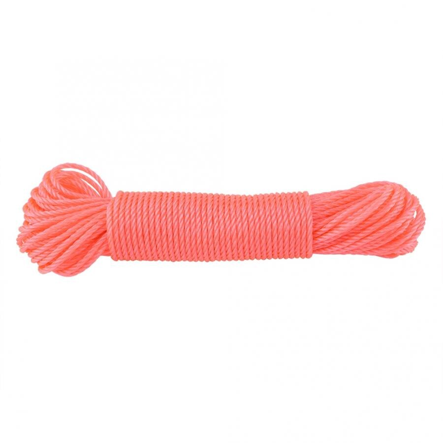 20m Long Colored Nylon Rope Drying Clothes Hangers Washing Lines Cord Clothesline for Camping Outdoors Garden Travel Supplies: Pink