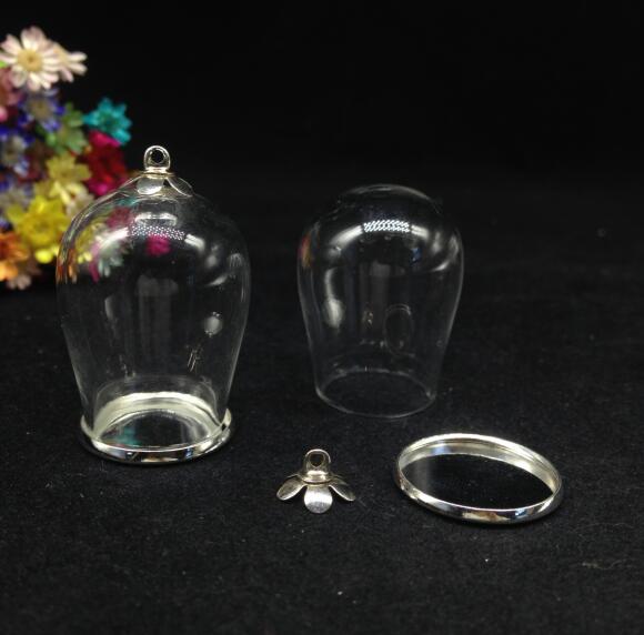 Cloche ovale arc de shap 5 pièces | Bouteille de souhait, bocaux de base classique, bouchon de verre, collier pendentif, globe de verre, dôme de bulle