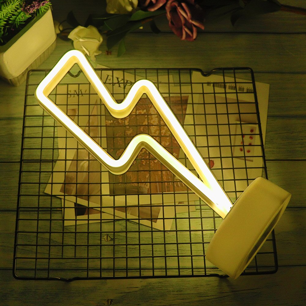 Decoratieve Led Neon Light Teken Ster Maan Lamp Usb Led Night Lights Decoratie Voor Thuis Bruiloft Neon Lamp met Base