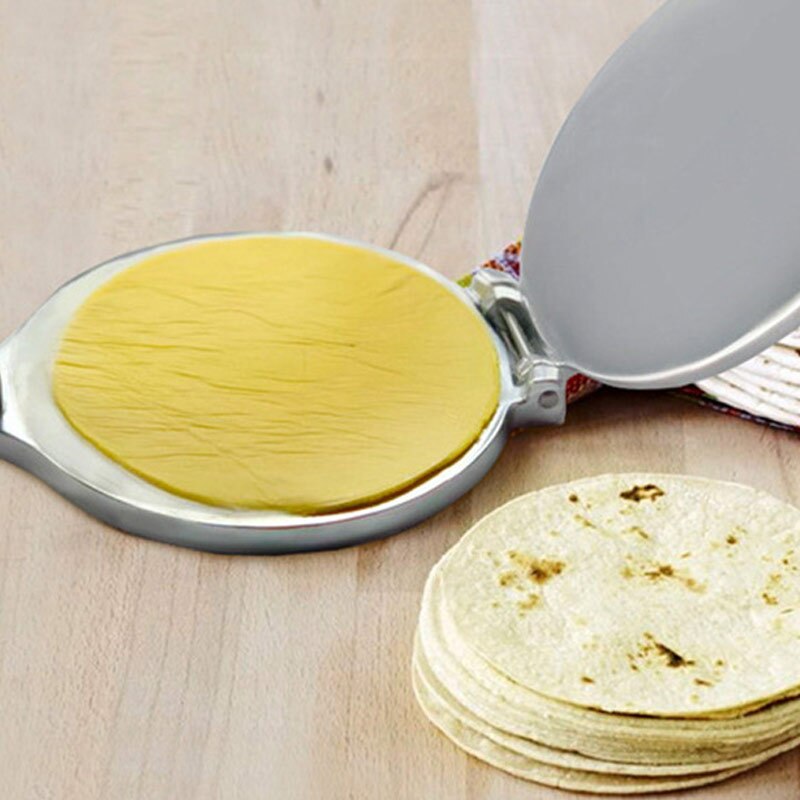 Molde de aluminio para hacer tortillas, prensa de Tortilla mexicana, plegable para el hogar, harina de maíz para hornear, herramienta para asar, accesorios de cocina