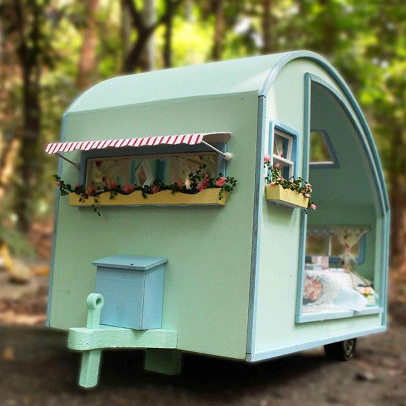 Diy Poppenhuis Handwerk Miniatuur Met Licht Meubels Kids Project Kit