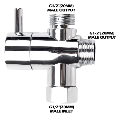 Adaptateur en T à 3 voies pour bain, pomme de douche 1/2, inverseur, convertisseur ABS, distributeur d'eau de douche, robinet de douche, vanne de dérivation, 1 pièce