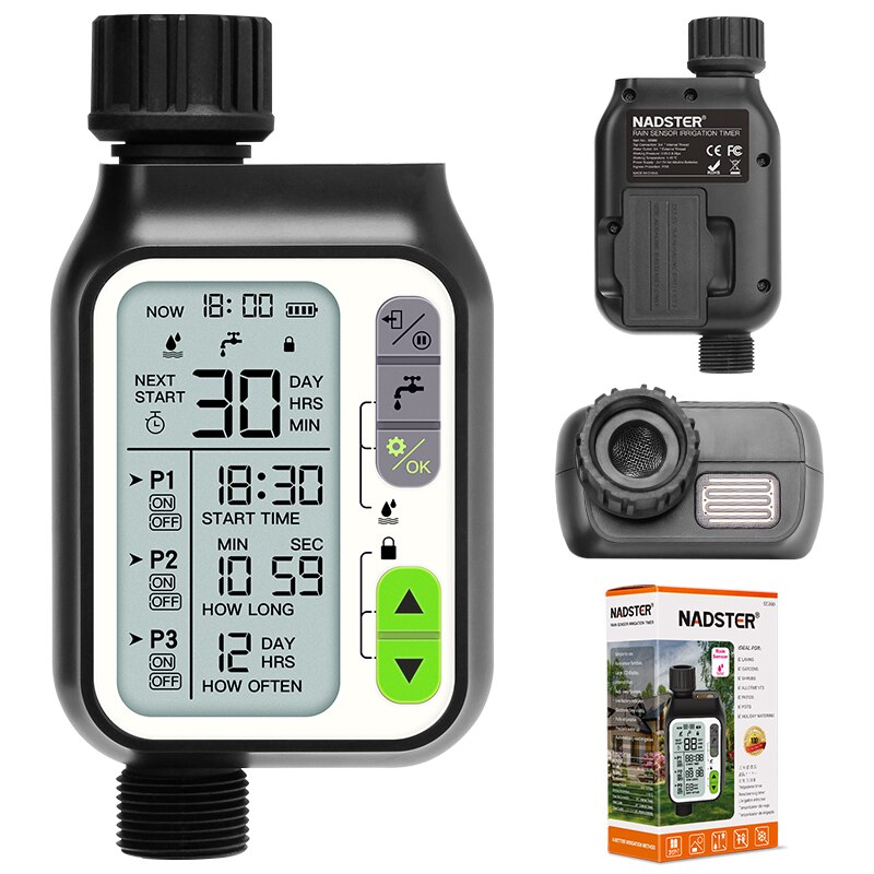 Rain sensor irrigation timer LCD Screen Electronic Automatic Sprinkler Controller Outdoor Garden Watering Device Irrigation Tool