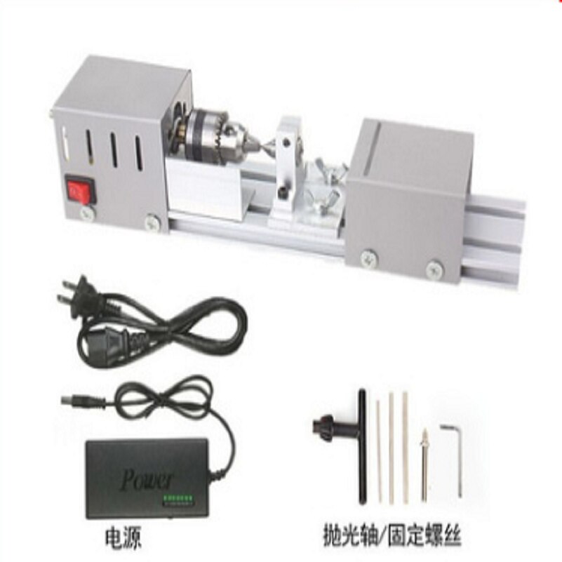 JOYLOVE Mini Lathe Beads Machine Woodwork DIY Lathe Standard Set With Power Carving Cutter Wood Lathe Mini Wood Lathe Machine