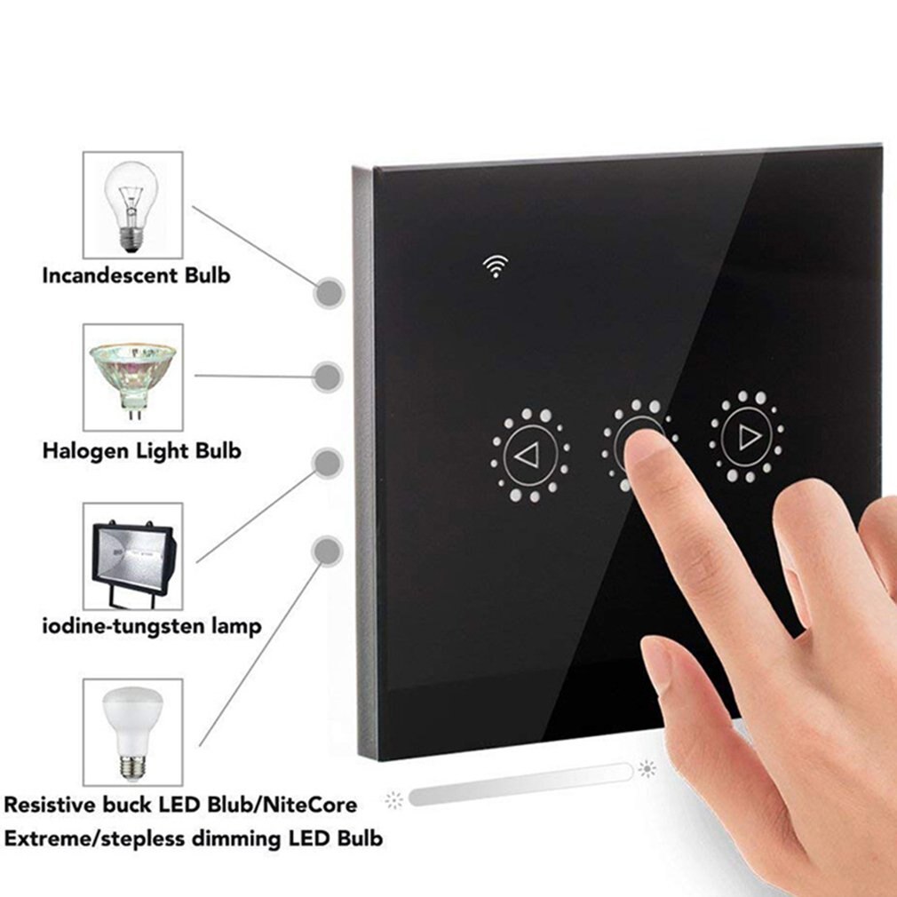 Wifi Wall Dimming Touch Remote Smart Switch Timer Switch Control Button Mobile Phone App And Alexa Voice Dimmer Switch