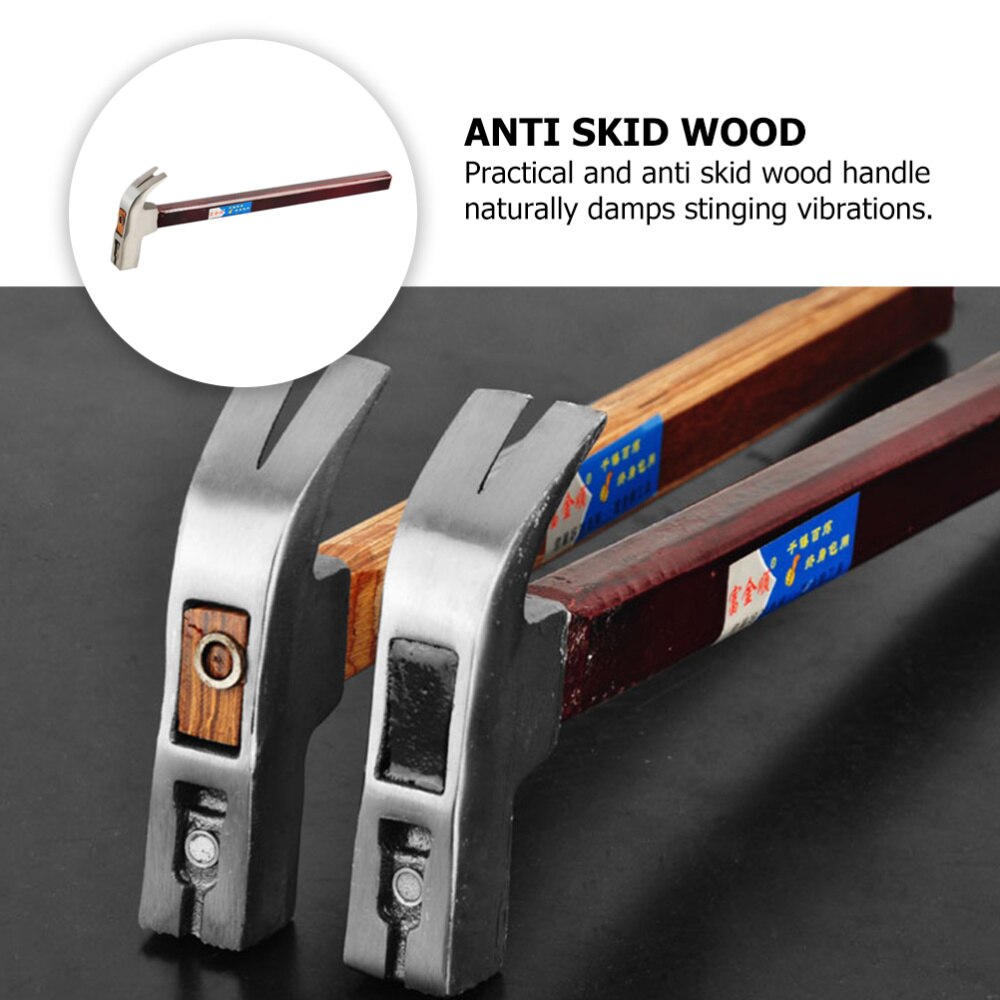 1PC Non-skid Handle Nail Hammer Compressed Wooden Handle Claw Hammer (0.35)