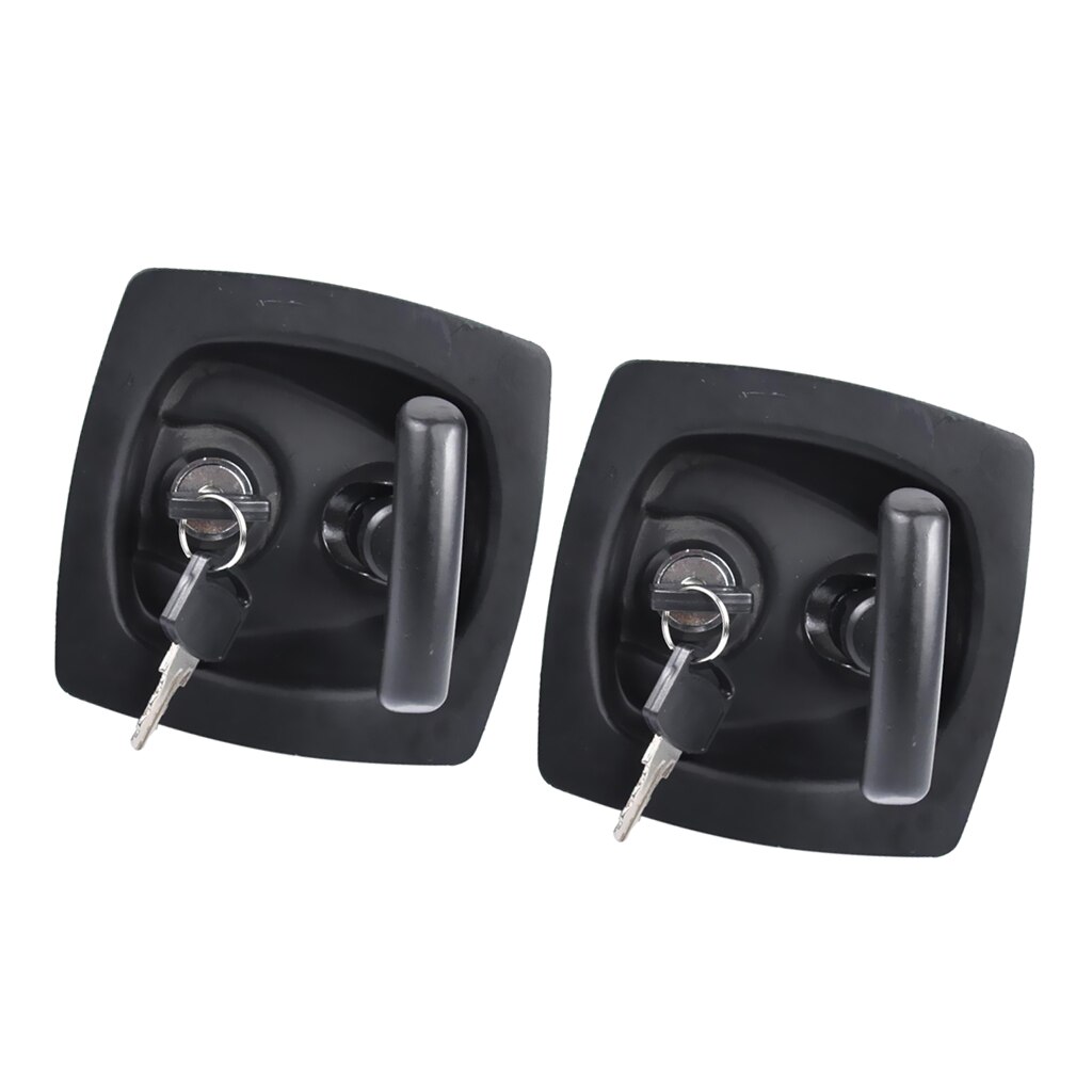 2 pack of Black Submerged Folding T Lock / Handle (Trailer Tool Box) T Carbon