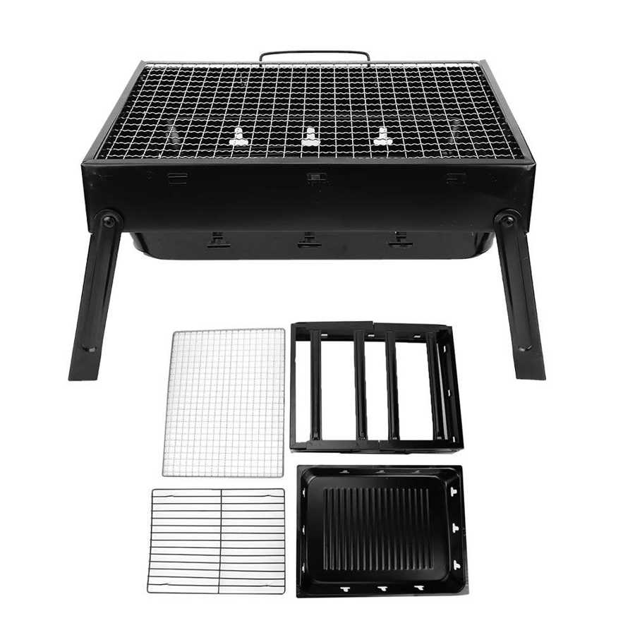 Stainless Steel Barbecue Grill Thicken Folding Charcoal BBQ Grill Tools for Outdoor Camping Hiking Picnic Kitchen Accessories