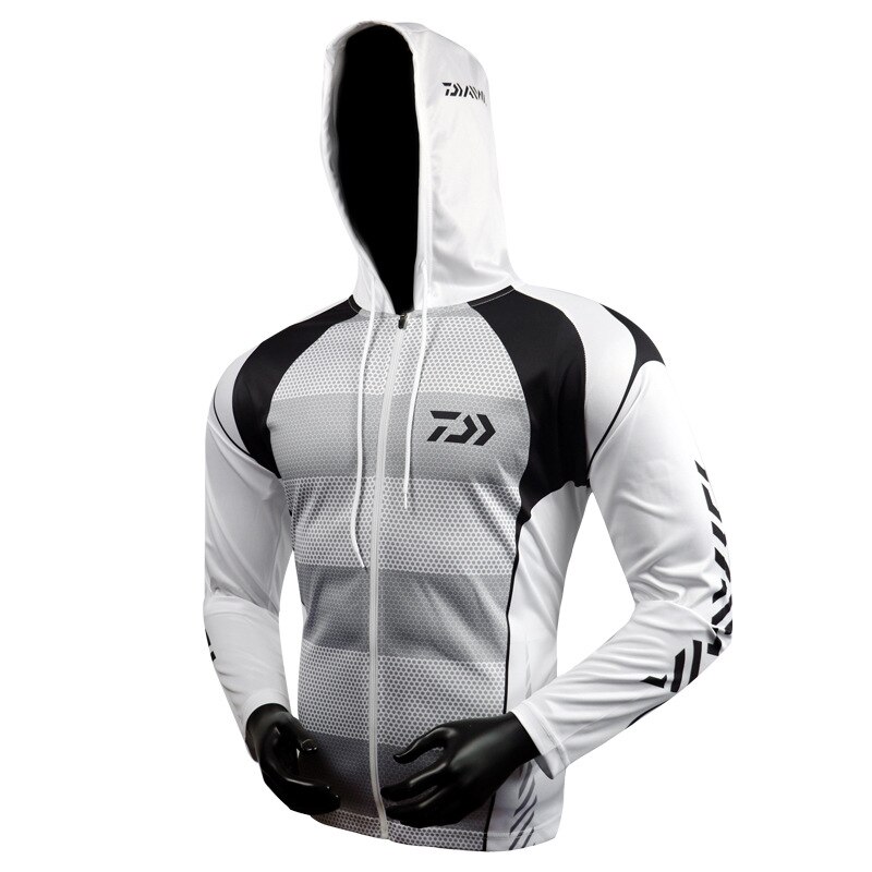 Outdoor fishing sun protection clothing men Breathable quick-drying UV fishing clothing long sleeve hooded Fishing clothing: XXXL