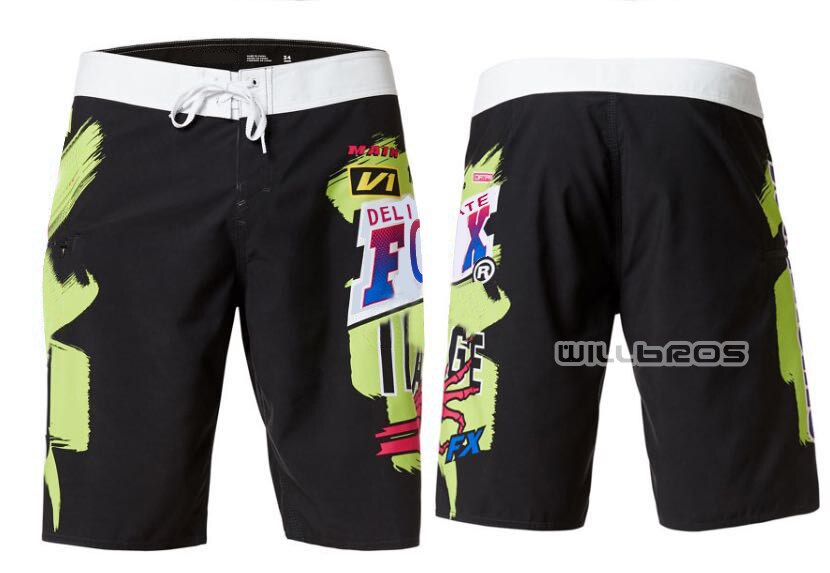 Délicat Fox Victory Stretch four été conseil Short maillot de bain natation homme pantalon court noir blanc: Black / 32